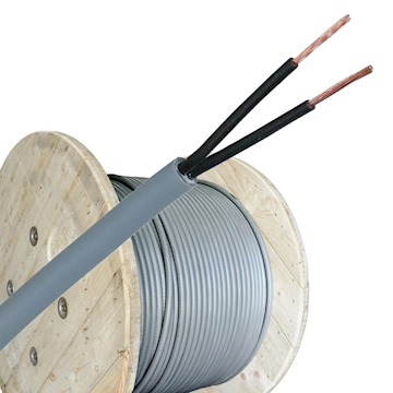 Haspel 500M - 2x1,0 (Flex Cu) LSZH LIHCH-Afgeschermd- Grijs B2ca